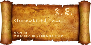 Klenoczki Rózsa névjegykártya